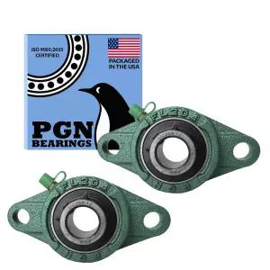 PGN UCFL204-12 베개 블록 베어링 - 플랜지 장착 2개 팩 3/4인치 보어가 있는 크롬 스틸 자체 정렬