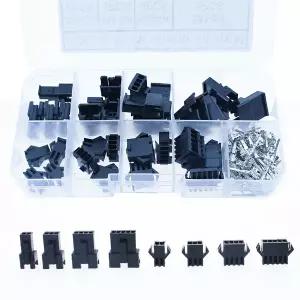 200PCS 2.54mm 피치 2/3/4/5Pin JST SM 커넥터 암수 헤더 플매트 카펫 러그 하우징 핀 압착 단자 어댑터