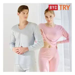 비와이씨 BYC/TRY 남성 여성 고신축 고급 순면 내의 내복 타이즈 세트