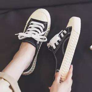 낮은굽 캔버스 스니커즈 뮬 단화 신발 4컬러 여성