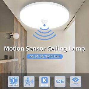 모션 센서와 Led 천장 조명 40W 30W 20W 18W 15W 12W 조명기구 입구 발코니 복도 110V 220V