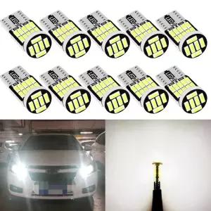 10PCS T10 W5W LED 전구 4014 26S Canbus 168 194 신호 램프 흰색 자동차 인테리어 주차 위치 조명지도 돔