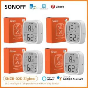 SONOFF SNZB 02D Zigbee 온도 습도 센서 SNZB-02D LCD 원격 실시간 모니터링 Alexa Google 홈 음성 제어
