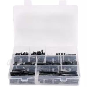 이중 행 DIP IC 소켓 솔더 어댑터 모음 키트 8 가지 2.54mm 피치 6 핀 14 16 18 24 28 40 박스 당 122 개