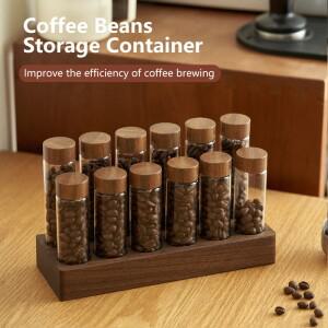 커피 콩 보관 용기 튜브 디스플레이 랙 차 병 유리 단일 용량 에스프레소 액세서리 Coffeware 세트 바리 스