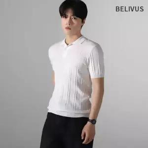 [빌리버스]빌리버스 남자 여름 세로 골지 카라 반팔 니트 BOCET020
