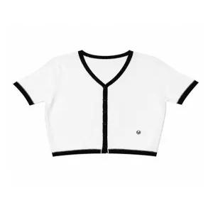 [르샵][르샵(LeShop)] 브이넥 배색 반팔 가디건 (택가격 89000원)