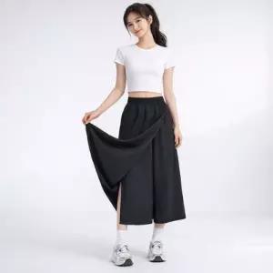 [옷자락]여자 언발 랩 스커트 밴딩 데일리 롱 스커트