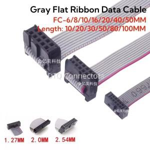 1피스 1.27MM/2.0MM/2.54MM 피치 FC-6/8/10/16/20/40/50 핀 20/30/50/CM 회색 플랫 리본 Jtag Isp 다운로드