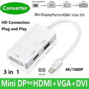 Mini DisplayPort-HDMI DVI VGA 어댑터 4K DP 변환기 Thunderbolt 호환 3 in 1 for Mac macbook 호환 Pro A
