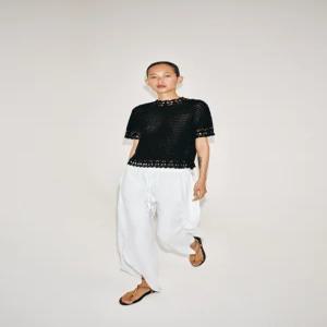 ZARA 플라워 하이넥 니트 탑 - 블랙 0021/013/800 283987