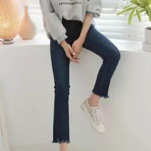 친절한탄씨 TBZ LEA-B219 줄 배색 스판 청바지 바지 배기바지 방한팬츠 베이직팬츠 데일리바지 패딩팬츠