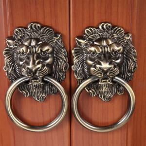 사자 머리 손잡이 골동품 청동 반지 빈티지 합금  42mm-155mm 장식 하드웨어 도어 캐비닛 서랍 1set