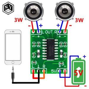 PAM8403 슈퍼 미니 소형 디지털 앰프 보드 2x3W 클래스 D 효율적인 2.5 ~ 5V USB 전원 공급 장치