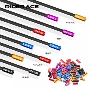 RIDERACE 10 개/몫 자전거 케이블 캡 4mm 5mm 도로 사이클링 MTB 산악 시프트 브레이크 끝 라인 와이어 튜