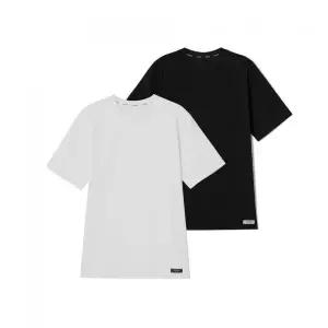 게스 속옷 언더웨어 GUESS UNDER웨어 에센셜 레이어드 이너티셔츠 상의 2팩 (WH BK) ODMET595WB 4933637