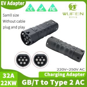 WUFEN 차량용 충전기 어댑터  GBT to Type 2 러시아 EVSE 충전용  IEC 62196  표준 EV 16A  32A
