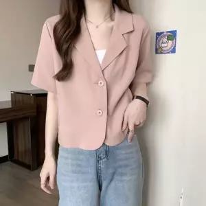 카라 반팔 자켓 파스텔톤 여성 여름 아우터 4컬러 iFR16TeA