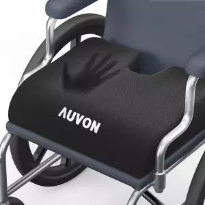 좌골 등 콕시 욕창 및 궤양 용 AUVON 휠체어 시트 쿠션 18 x16 x3 탈착식 스트랩이 있는 메모리 폼 압력