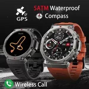 T-Rex 3 GPS 용 스마트 시계 Smartwatch AMOLED 터치 스크린 5ATM 야외 나침반 피트니스 스포츠 모니터