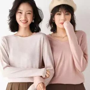 [하프클럽/셀럽하우스]10컬러 브이넥 니트티 이너 가을 기본티 가벼운 데일
