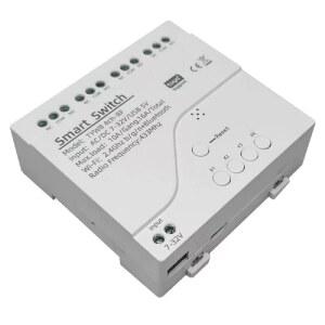 MHCOZY 4 채널 스마트 WIFI RF 블루투스 무선 건식 접촉 릴레이 스위치 모듈 휴대폰 앱 리모컨 알렉사 구글 홈(TUYA 4CH 5V AC / DC7-32V)과 호환됨
