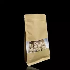 원두봉투 고급형 사각창 지퍼식 크라프트봉투 12X22cm 100매