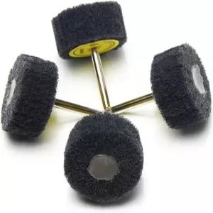 Utoolmart 4Pcs 6mm 생크 2인치 다이아 800 그리츠 원통형 헤드 나일론 섬유 연마 플랩 휠 그레이