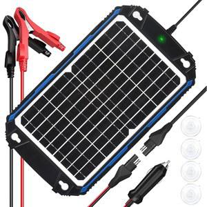 SUNER 파워 방수 12W 12V 태양광 배터리 충전기 유지보수 프로 내장 울트라스마트 MPPT 충전 컨트롤러 자동차 보트 해상 RV 트레일러용 12볼트 패널 트리클 키트
