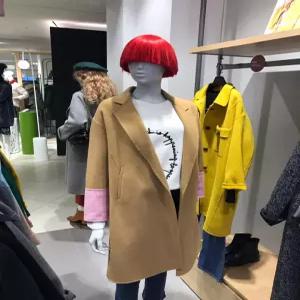 베네통 파스텔 톤 배색 노버튼 코트 BACTA2761 564223
