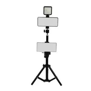 SM3043삼각대 SMJ 크리에이터 삼각대 LED 듀얼 스마트폰 거치 세트