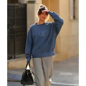 CHAMPION C로고 피그먼트 오버핏 스웨트셔츠 Blue 466146