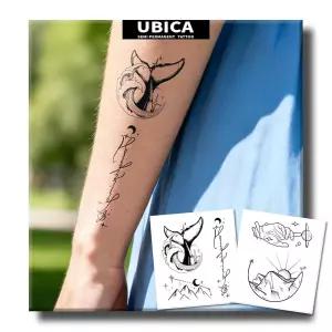 UBICA 반영구 타투, 여성 남성 성인용 현실적인 임시 2장, 손목 팔 발목을 위한 가짜 타투, 방수, 반사 없