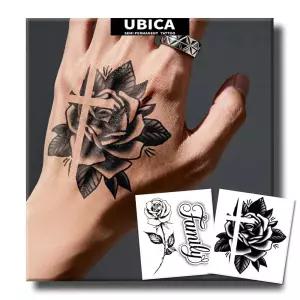 UBICA 반영구 타투, 여성용 현실적인 임시 핸드 타투 2장, 손 손목용 가짜 타투 2주 지속, 방수 비반사성,