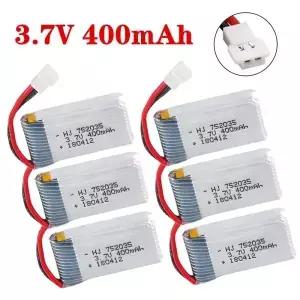 3.7V 400mAh 30C Lipo 배터리 X4 H107 H31 KY101 E33C E33 U816A V252 H6C RC 쿼드콥터 드론 예비 부품