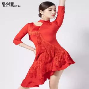 라틴댄스 원피스 공연복 라인댄스 드레스 무대 의상