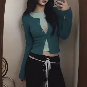 터코이즈 실루엣 크러시 골지 슬림 라운드 가디건7color