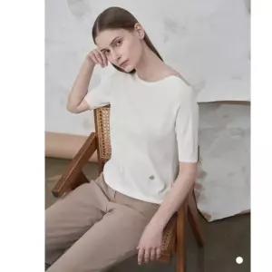 [올리비아로렌]네크배색 반팔 풀오버 VOBBS5M3311 화이트,블랙_CC