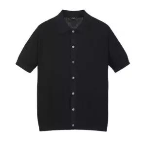 알레그리 [26SS]블랙 Pleats 반팔 가디건(ARSW6B503BK)