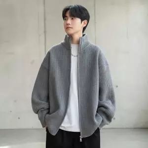 [하프클럽/]베르 니트 집업 하이넥 가디건집업 부드러운소재 데일리 코디