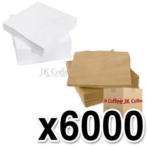 칵테일지 디너냅킨 무지 흰색/갈색 (1박스/16봉/6000매)
