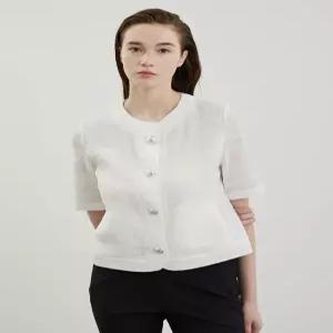 [올리비아로렌]라운드넥 버튼 자켓_VOCFU4M5141