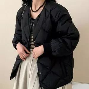 [하프클럽/]빅사이즈 여성 퀄팅 자켓 오버핏 여성 누빔 자켓 노카라 데일리