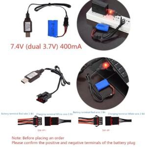 7.4V 범용 USB 충전 리튬 이온 전기 RC 장난감 항공기 로봇 원격 자동차 K1KF