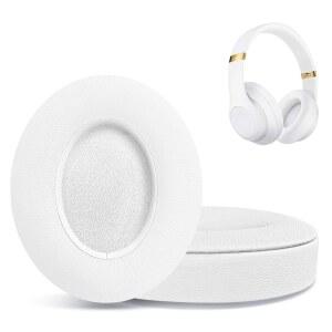 BEATS STUDIO 2 및 3 유선 무선 헤드폰 이어 쿠션 헤드셋 이어패드 부드러운 단백질 가죽-화이트 이어컵 커버 교체용