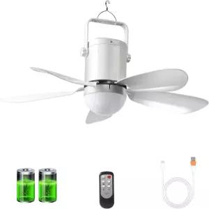 조명과 리모컨이 있는 AEKOK 17인치 천장 선풍기 10800mAh 배터리 작동 Gazebo RV 파티오 캠핑 텐트 온실
