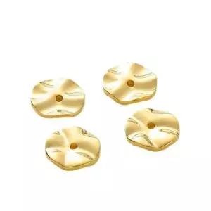 30Pcs 4/5/6/8mm 골드 플랫 라운드 금속 웨이브 스페이서 비즈 DIY 목걸이 팔찌 쥬얼리 만들기 용품
