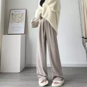 편한핏 여성 데일리 골지 롱 와이드 밴딩 팬츠겨울 바지 트레이닝하의 트레이닝복 밴바지