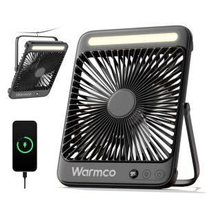 웜코 20000MAH 배터리 구동 팬 LED 랜턴이 장착된 초슬림 8인치 휴대용 캠핑 침실 실외 텐트 여행 크루즈 선박 필수품을 위한 최대 48시간 런타임 충전식 책상