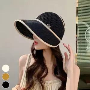 [MEN0KQ9466]여성 베이직 챙넓은썬캡 니트돌돌이모자